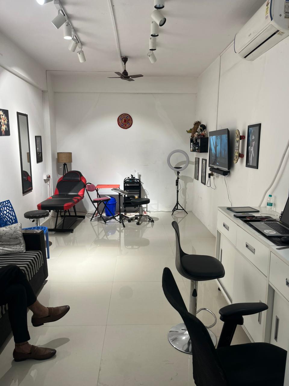 A beautiful tattoo of a tiger on a client's arm, showcasing the studio's artistry.